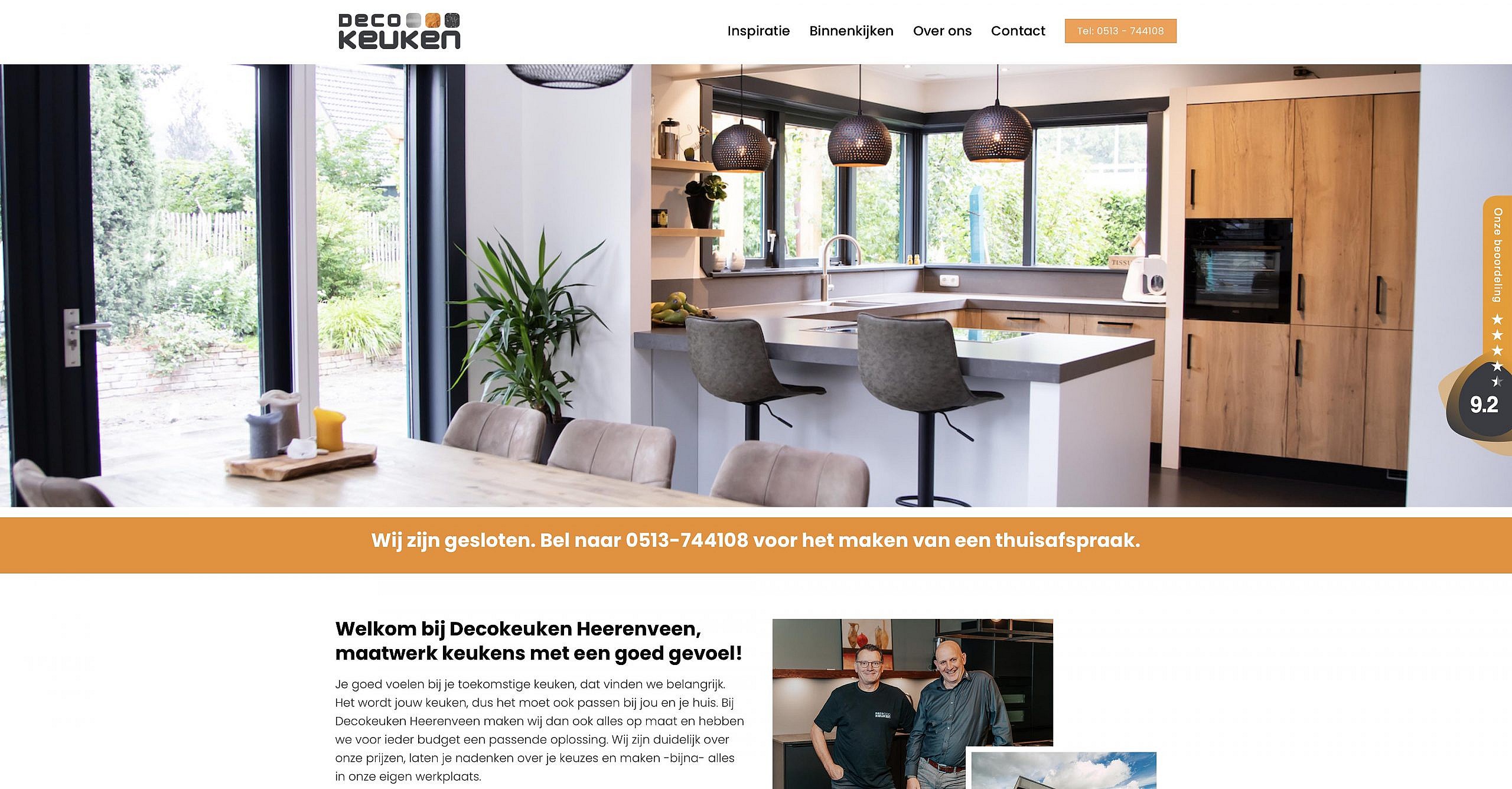 Website voor Decokeuken uit Friesland gebouwd door Opgevallen